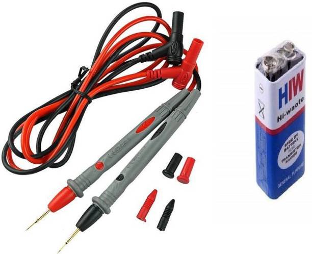 DUMDAAR Silicone Wire Digital Multimeter Ultra Pointed 1000V 20A Leads Test Probe with 9 Volt Battery for Multimeter use Digital Multimeter