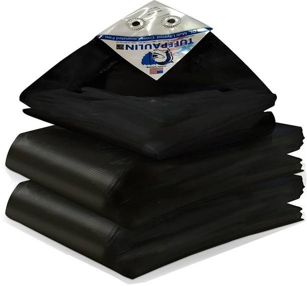 TUFFPAULIN 21FTX18FT-120GSM-BLACK Tarpaulin Tent - For 8 Persons, Truck body, Car, Bike and Train Wagon Cover, Grain Covers