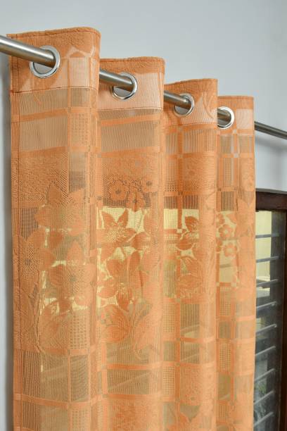 Flipkart SmartBuy 214 cm (7 ft) Net Semi Transparent Door Curtain (Pack Of 2)