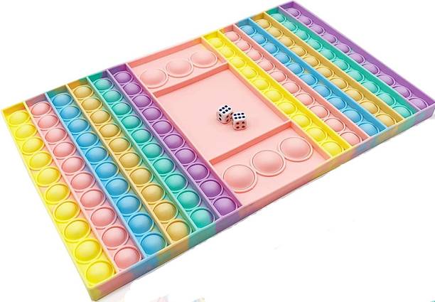 Aganta Pop It Game Board Games Popits Push Bubble Big Pop It Ludo Toy Pop It Ludo Game With Dice Pop Sound Toy Fidget Toys Finger Popping Game Push Pop Sound Best Gifts For Children Pop Game Puppets PopIts Stress Relief Games