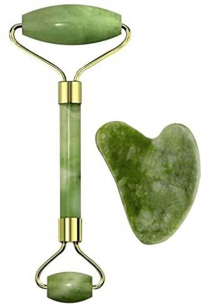 Krikav KRI-FACE ROLLER-01 KRIKAV Facial Massager Jade Roller & Gua Sha Tool 100% Natural Himalayan Stone Massager