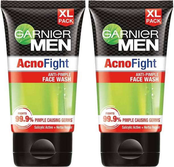 GARNIER Men Acno Fight Facewash - For Pimple And Acne Prone Skin, 150gm (Pack of 2) Face Wash