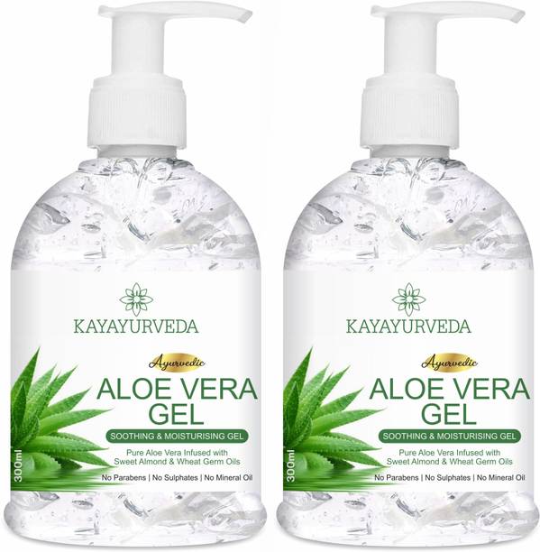 KAYAYURVEDA 100% Pure Aloe Vera Gel - Repairing & Soothing for Face, Body & Hair - Pack of 2