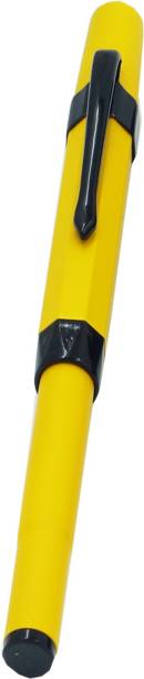 auteur Minicooper Yellow Color , Magnetic Cap , Brass Body , Stylish Black Clip Ball Pen