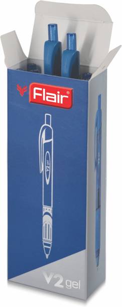 FLAIR V2 0.7 mm Retractable Gel Pen Box | Comfortable Grip With Smudge Free Writing Gel Pen