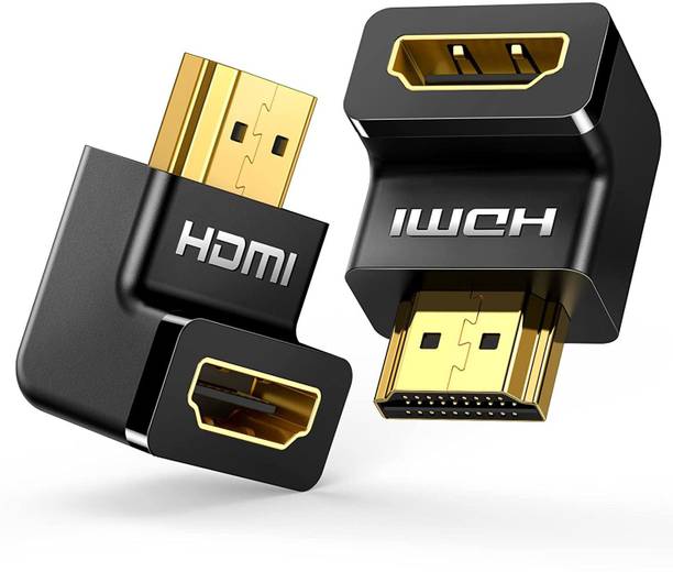 microware  TV-out Cable 2 Pack HDMI Adapter Right Angle 90 Degree Gold Plated HDMI Male to Female Connector Supports 4K for TV Stick