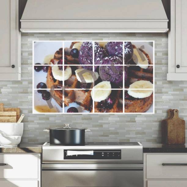 Oil/Waterproof Self Adhesive PVC Kitchen Sticker Decorative Wall Decor Wallpaper - Multicolour Photographic Paper