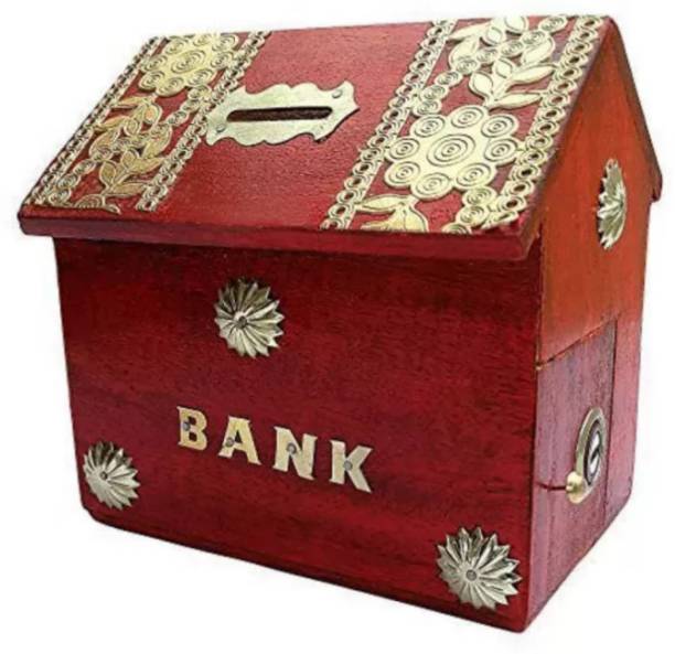 Wood House Wooden Money bank/ piggy bank/ Coin Bank