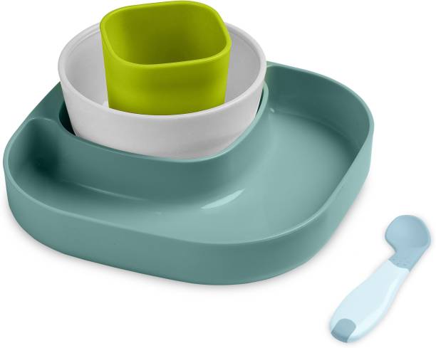 LuvLap 4 - Piece Baby Tableware Set, Suction Plate, Bowl, Glass and Spoon for Kids or Infants, Attractive Colors  - BPA Free Plastic