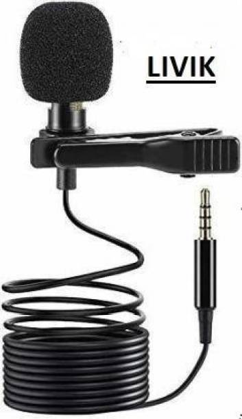 LIVIK METAL 3.5mm Clip Microphone For Youtube | Collar Mike for Voice Recording | Lapel Mic Mobile, PC, Laptop, Android Smartphones, DSLR Camera Microphone Mic, (BLACK) Microphone