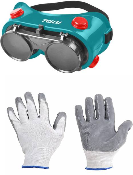 Gadariya King Goggles Flip-up Filter Protective Eyewear with White and Folding Black Glass Welding with gloves Wood-working, Power Tool, Welding, Blowtorch  Safety Goggle