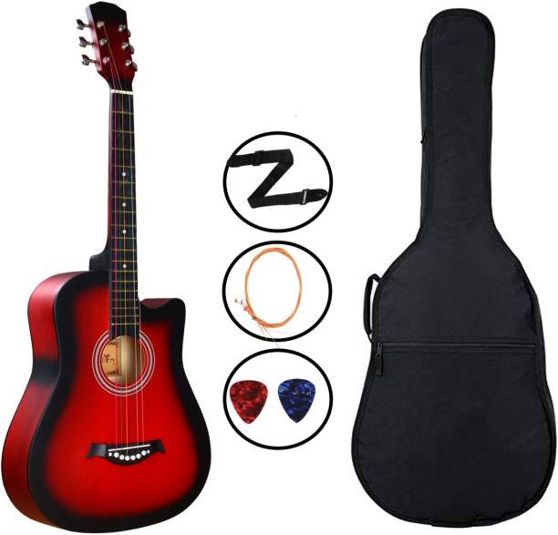 BLUEBERRY B-38C-Redburst Acoustic Guitar Linden Wood Synthetic Wood Right Hand Orientation