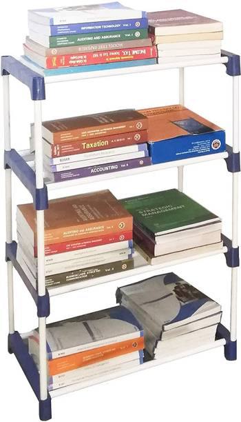 ashin Heavy duty 4 Layer Blue Metal Open Book Shelf