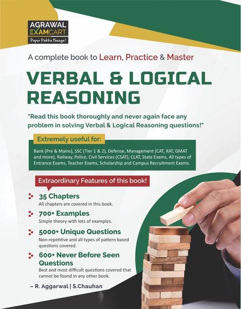 Latest Complete VERBAL & LOGICAL REASONING Practice Book For All Type of Government and Entrance Exam (Bank, SSC, Defense, Management (CAT, XAT GMAT), Railway, Police, Civil Services) in English