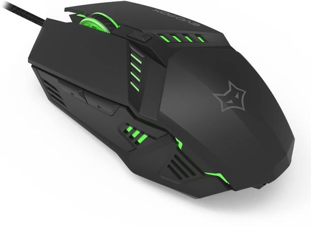 EVOFOX Shadow with 3600 DPI Gaming Sensor and 7 Colours Rainbow Lighting Wired Ambidextrous Optical  Gaming Mouse
