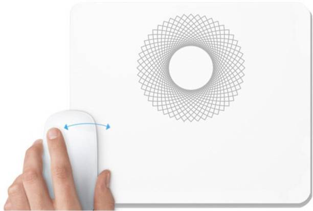UDNAG White Mousepad 'Black Ring | Drawing' for Computer / PC / Laptop [230 x 200 x 5mm] Non Slip Base Mousepad