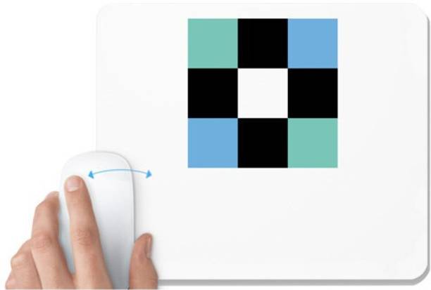 UDNAG White Mousepad 'Black blue green | Drawing' for Computer / PC / Laptop [230 x 200 x 5mm] Mousepad