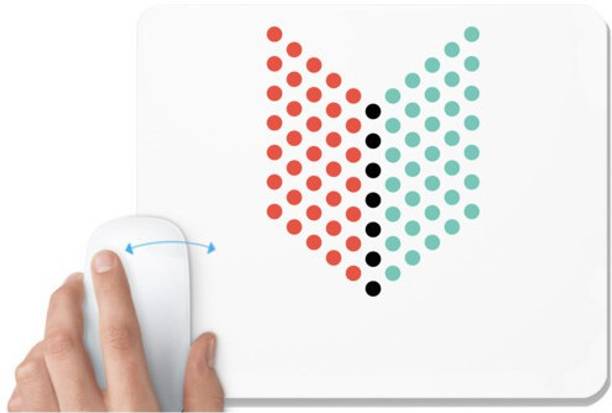 UDNAG White Mousepad 'Red blue dots | Drawing' for Computer / PC / Laptop [230 x 200 x 5mm] Non Slip Base Mousepad
