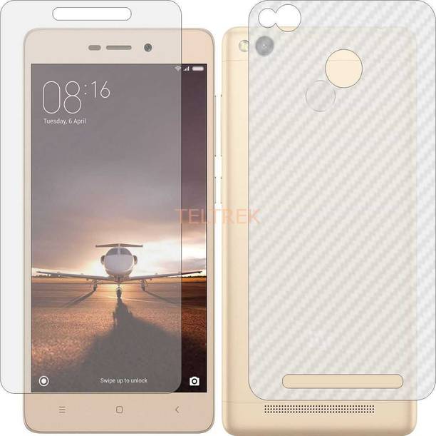 TELTREK Front and Back Screen Guard for REDMI 3S PRIME (Front Matte Finish & Back 3d Carbon Fiber)