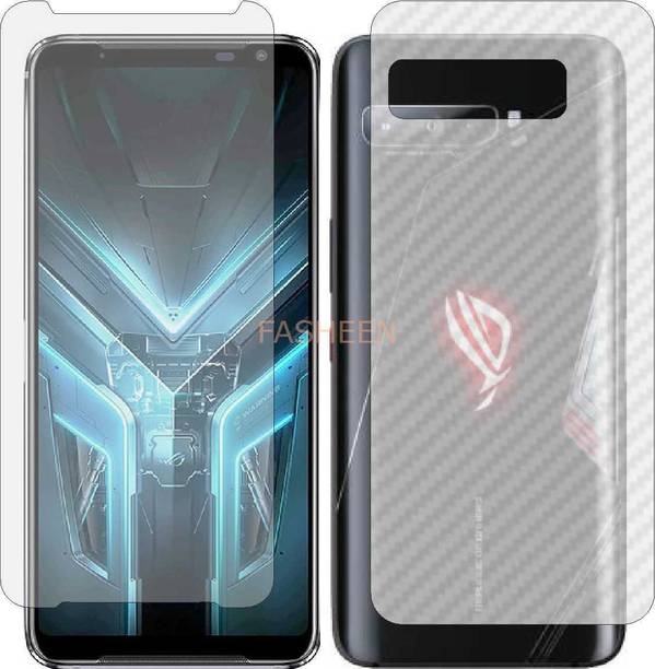 Fasheen Front and Back Tempered Glass for ASUS ROG PHONE 3 (Front Matte Finish & Back 3d Carbon Fiber)