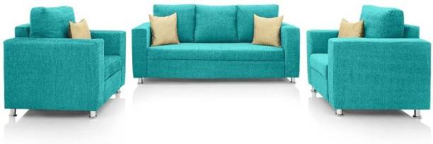 BUILDbox Fabric 3 + 1 + 1 Teal Sofa Set