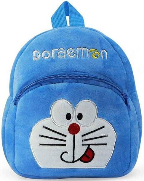Liquortees Soft Material Doremon School Bag for Kids Plush Backpack Cartoon Toy School Bag