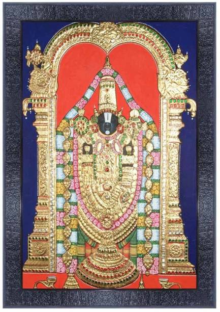 pnf Classical Tanjore art Wood Photo Frames with Acrylic Sheet (Glass) 21031 Digital Reprint 14 inch x 10 inch Painting