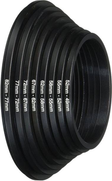 MILLETS Anodized Black Metal Step Down Ring Set, 82-77mm, 77-72mm, 72-67mm, 67-62mm, 62-58mm, 58-55mm, 55-52mm, 52-49mm Step Down Ring