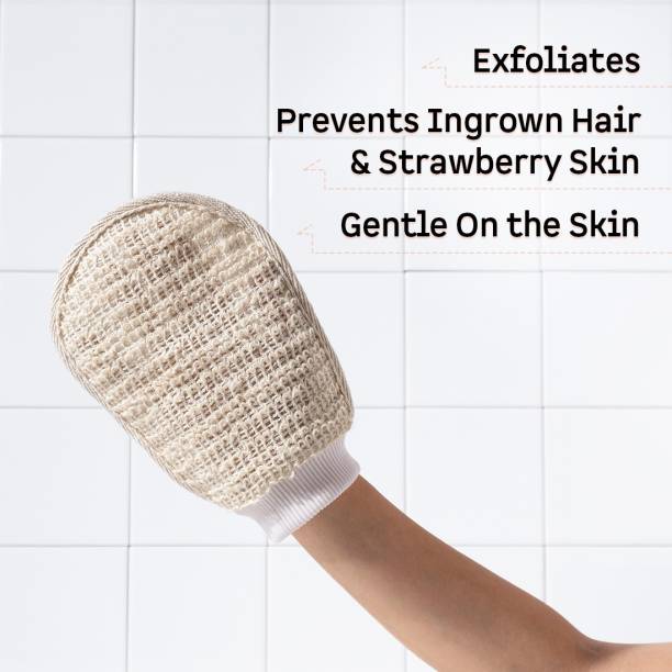 MCaffeine Exfoliating Bath Glove to Prevent Ingrown Hair & Strawberry Skin