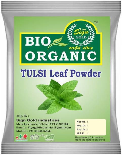 sign gold Organic Tulsi Powder- Ocimum Sanctum Tulsi Leaf Powder Holy Basil Powder for hair and skin-100gm