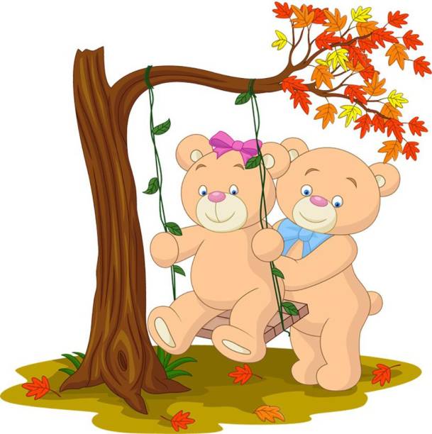 god & god's 51 cm Two bears on the swing 571 Self Adhesive Sticker