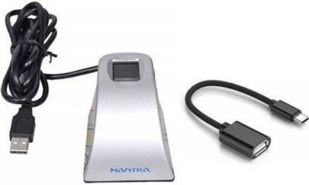 MANTRA MFS 100 Brand Root Biometric Fingerprint USB Device With RD Services Corded Portable Scanner (Grey) MFS-100-With-C-Type-Converter-A Payment Device with 1 year RD Service free Access Control, Payment Device