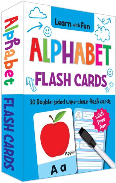 Kiddie Castle Alphabets 30 Double Sided Flash Cards With Free Pen