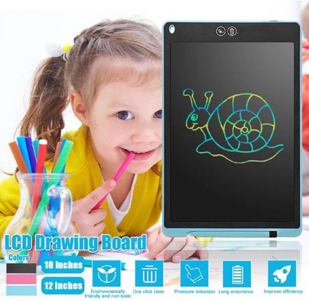 प्रेक्रस्ना Portble 8.5 Inch LCD WritingTablet / Drawing Board / Doodle Board / Writing Pad / slate for children - Reusable Portable Ewriter Educational Toys, Gift for Kids Student Teacher Adults Portable Rugged Drawing Notepad Suitable for Home School Office Memo Notebook Portable & Reusable Electronic Notepad & Drawing Doodle Ruff Pad with Full Erase Mode, Lock Screen Function - Green color