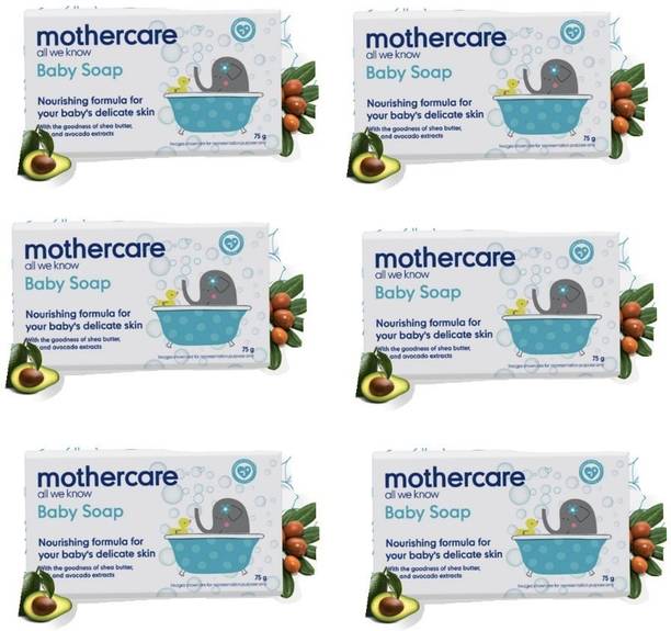 Mothercare Nourishing Formula Baby Soap (75gms) (Pack of 6)