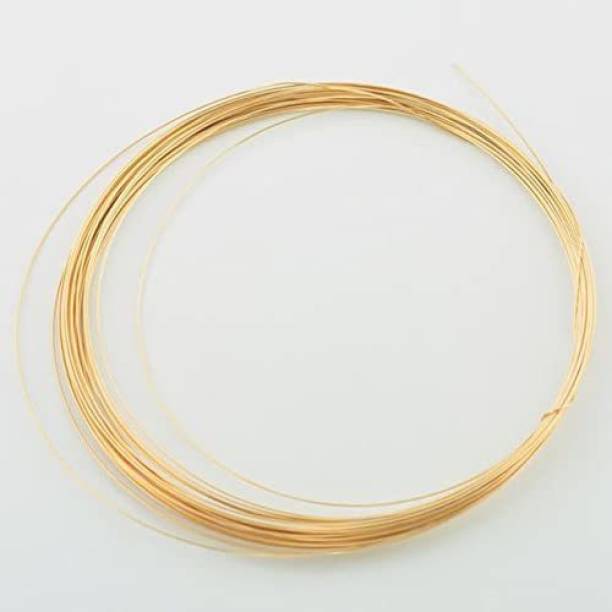 Beadsnfashion Golden Plated Making Brass Craft Wire for Jewellery Making, Beading Wire, Craft Work, Flower Making, Hobby Crafts and School Crafts Project 75 Mtrs, 30 Gauge Wire Thick (0.30 mm)