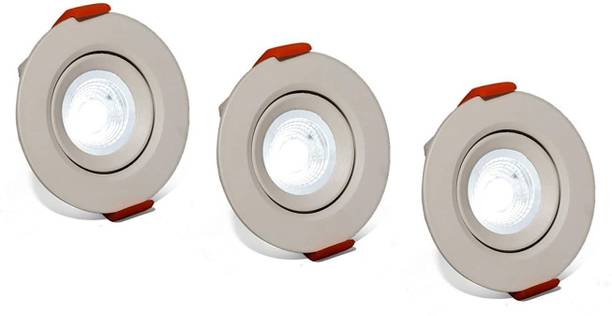 d'mak D’Mak™ LED Ceiling COB Spot Light - 3 Watt - Round - White (6500K) PACK OF 03 रिसेस्ड  सीलिंग लैंप