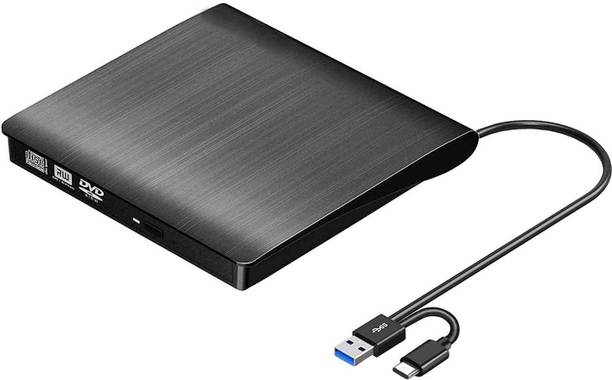 Jihaan External DVD Drive USB 3.0 Type-C USB-C Portable CD DVD External DVD Writer