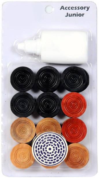 Wooden carrom 20 coins set with striker and powder (NA)