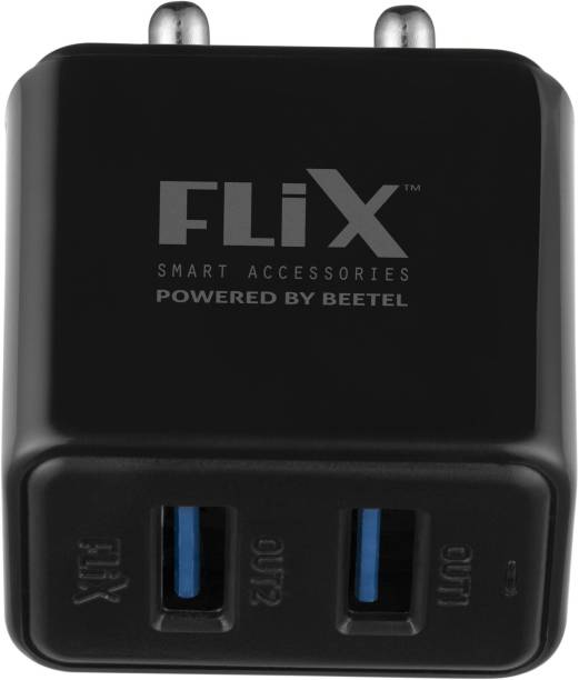 flix XWC-64D 12 W 2.4 A Multiport Mobile Charger with Detachable Cable