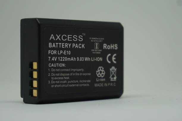 Axcess LP-E10 7.4v 1220mAh Lithium-ion  for Canon T3 Rebel T5 Rebel T6 Rebel T7 Rebel T100 1100D 1200D 1300D 1500D 2000D 3000D 4000D Camera   Battery