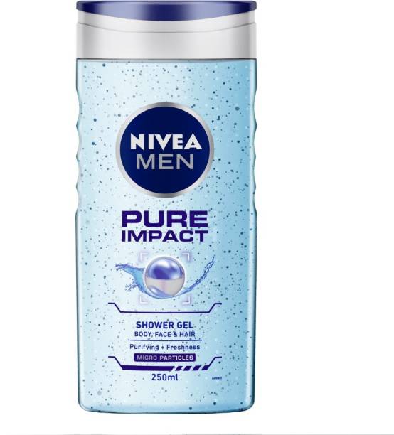 NIVEA Body Wash, Pure Impact with Purifying Micro Particles, Shower Gel for Body, Face & Hair