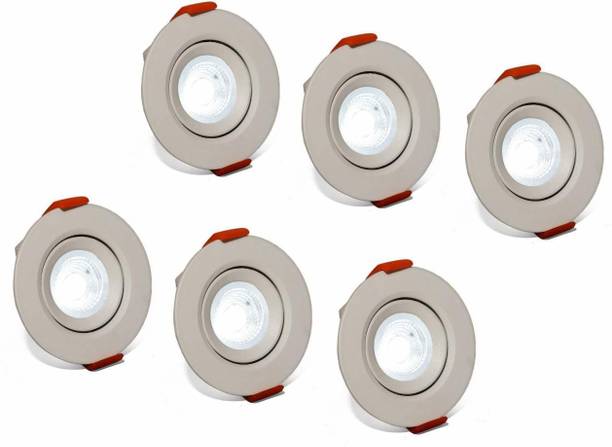 d'mak Ceiling COB Spot Light - 3 Watt - Round - White (6500K) PACK OF 6 रिसेस्ड  सीलिंग लैंप