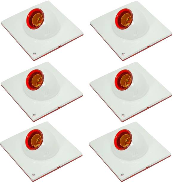 Prop It Up DECORATIVE SQUARE ANGLE BUTTON HOLDER White Fancy Bulb holder for wall home Plastic Light Socket (B-22) PACK OF 6 Plastic, Brass Light Socket