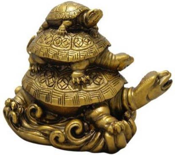 APNA KANHA Vastu Fengshui 3 Tier Tortoise for Longevity, Love & Harmony of Family Decorative Showpiece  -  10 cm