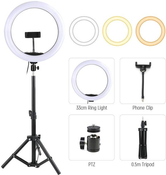 JAMMY ZONES Big Selfie Ring Light 10" with 7ft Tripod Stand for video,Reels Studio J98 Ring Flash