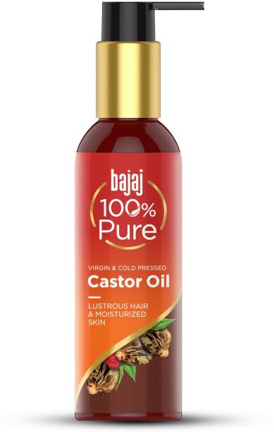 Bajaj 100% Pure Castor Oil - Virgin & Cold Pressed Oil for Lustrous Shiny Hair & Moisturized Skin Hair Oil