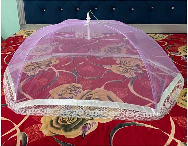 FENZI KIDS Polyester Infants Polyester Infants High Quality Micro Mesh Net Super Comfy Adjustable Baby Mosquito Net for Infant ( 1 Month - 18 Month) (Purple) Mosquito Net