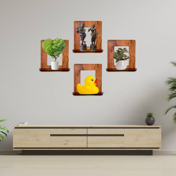 J & M ART Hanging Shelves Wooden Wall Shelf