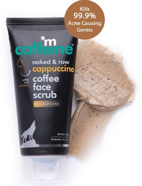 MCaffeine Cappuccino Coffee Face Scrub | Kills 99.9% Acne Causing Germs | Vitamin E, Cinnamon Extracts | All Skin Types | Paraben & Cruelty Free Scrub